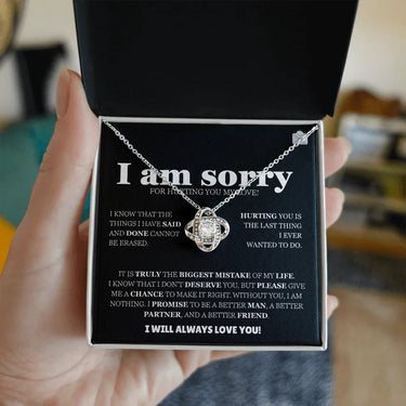 I am sorry - Love Knot Necklace - Apology Gift Set - SLDDL0126 - Sunshine Letters Co